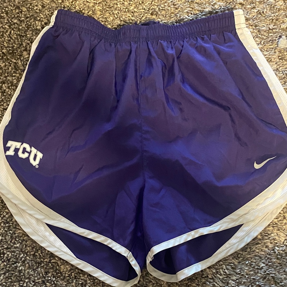 Nike Women's Purple and White Athletic Shorts
